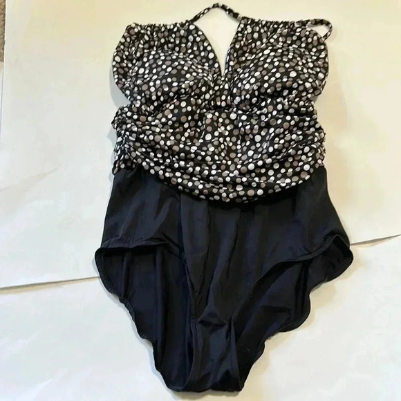 Catalina polka dot one piece swimsuit size 16w - Picture 1 of 7